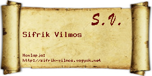 Sifrik Vilmos névjegykártya