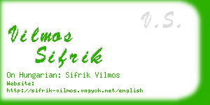 vilmos sifrik business card